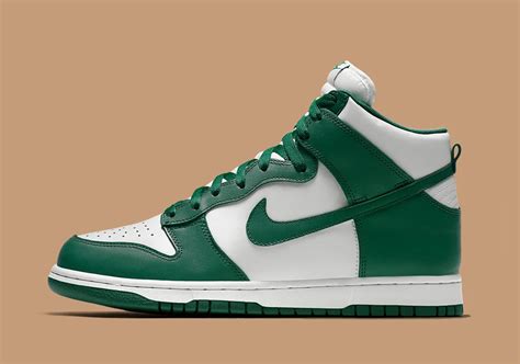 green Nike dunks high tops